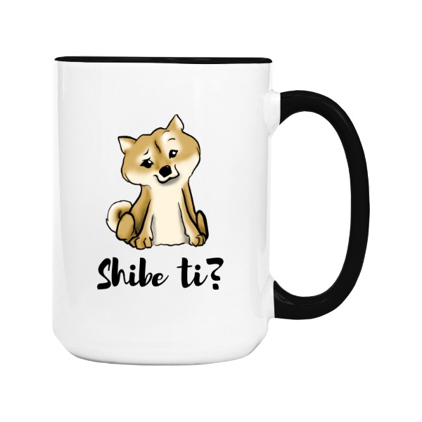 Hrnček veľký farebný s potlačou Shiba inu Shibe ti?