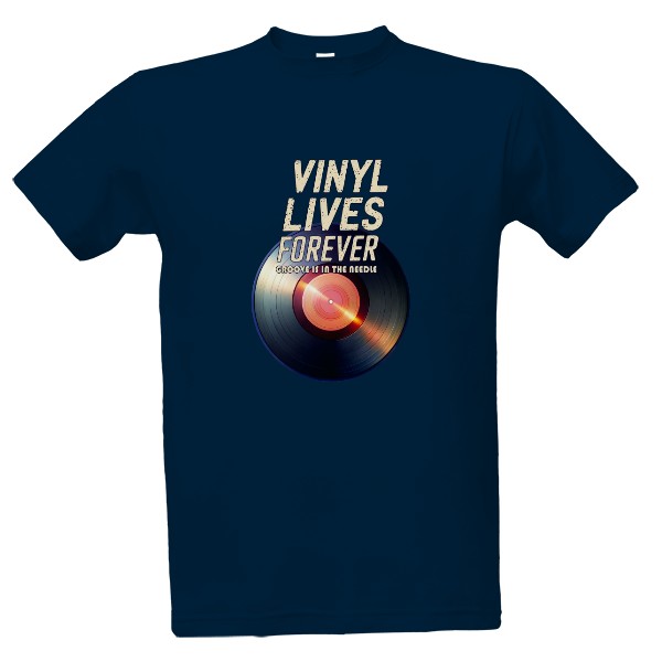 Tričko s potlačou Vinyl žije navždy